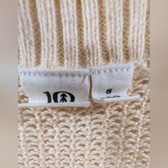 10 Tree Cream Chunky Knit Cardigan with V-Neck - Picture 5 of 7